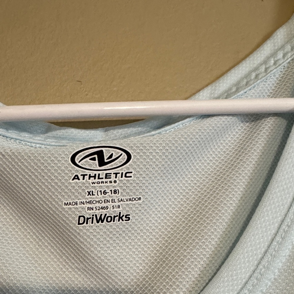 Athletic Works Light Blue Breathable V-Neck Tee - Picture 2 of 5